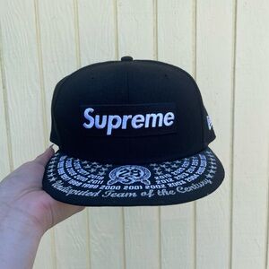 Authentic Supreme Black Cap with White Logo